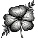 Five Leaf Clover tattoo design idea