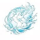 mystic elements earth wind fire water air tattoo design idea
