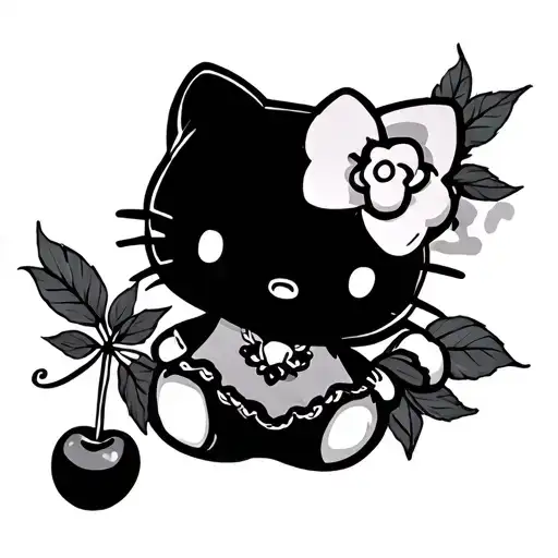 Hello Kitty Cherry tattoo design idea