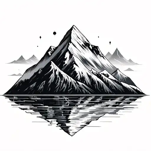 Minimal Mountain tattoo design idea