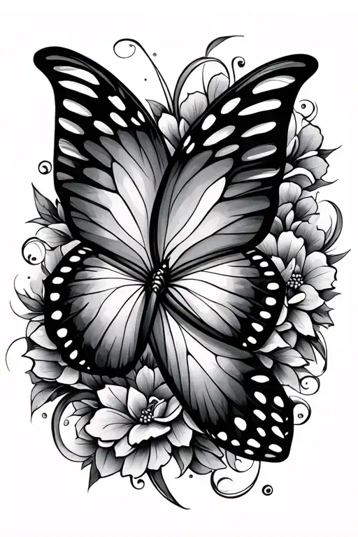 butterfly, infinity symbol intertwined tattoo design idea