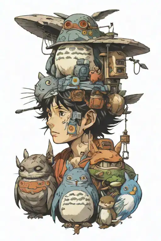 studio ghibli characters tattoo design idea