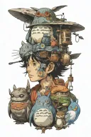 studio ghibli characters tattoo design idea