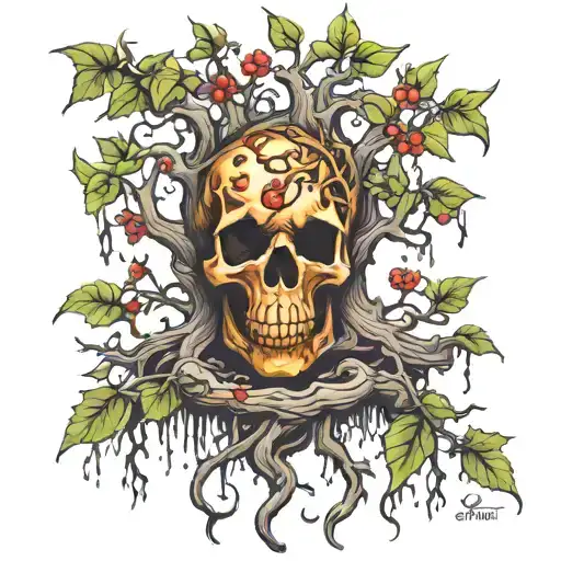 poison tree tattoo design idea