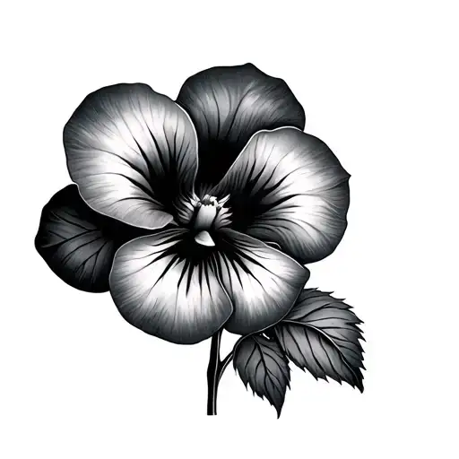 viola flower tattoo design idea