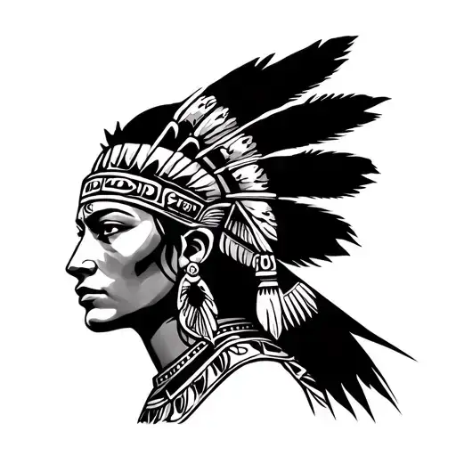Aztecs Warrior Princess Mexican tattoo design idea