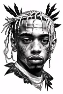 Juice WRLD XXXTentation Lil Peep's face tattoo design idea