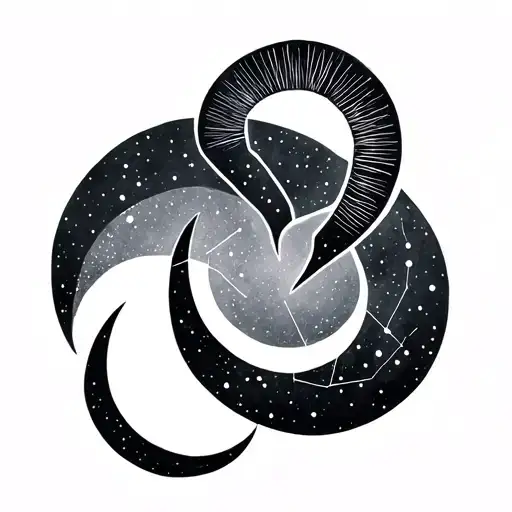 Capricorn constellation minimalist tattoo tattoo design idea