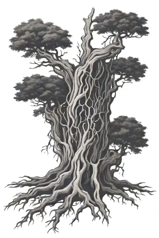 tree roots turning to veins tattoo design idea