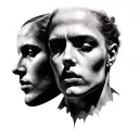 Double Face tattoo design idea