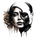 Double Face tattoo design idea