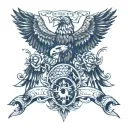 snake and eagle fighting  tattoo design idea