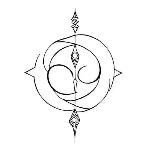 Aquarius and Aries zodiac sign tattoo design idea