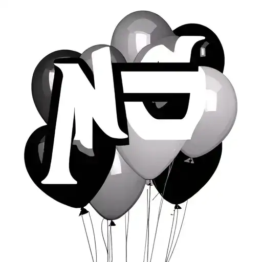 the nf logo with black balloons from the letter tattoo design idea