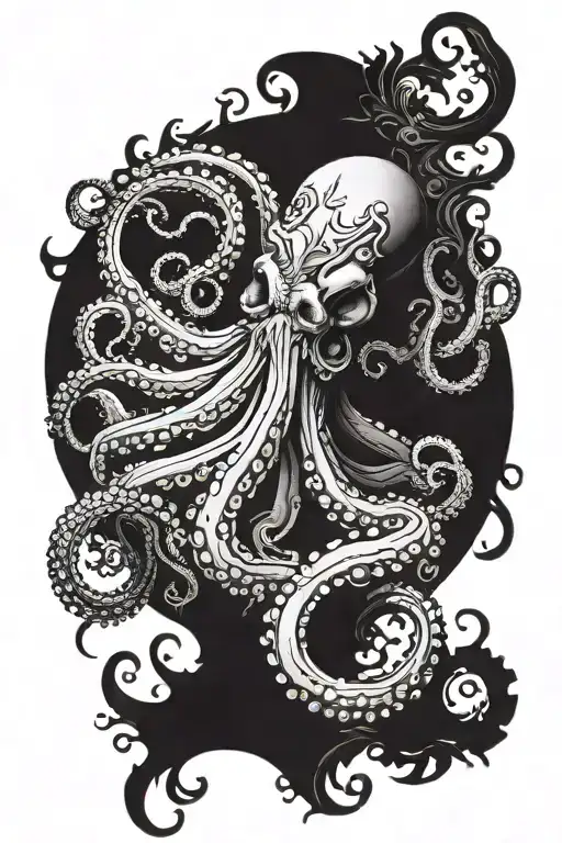octopus emerging tattoo design idea