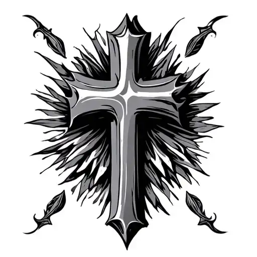 three cross tattoo design idea
