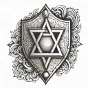 star of david shield tattoo design idea
