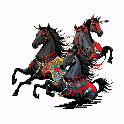 four horsemen of jdm cars tattoo design idea