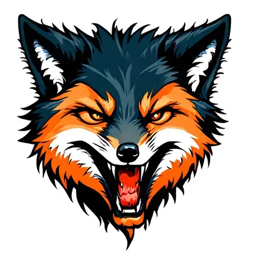 Fox Face tattoo design idea