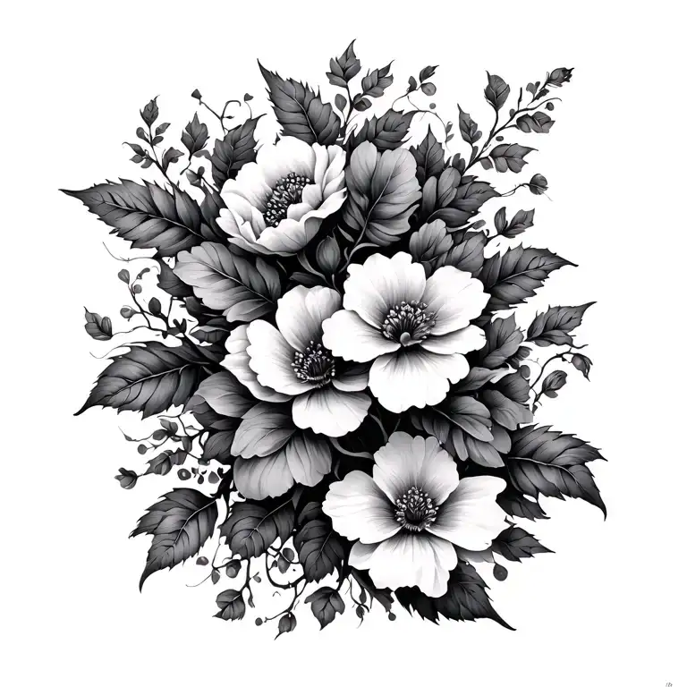 flowers and vines wrapping tattoo design idea