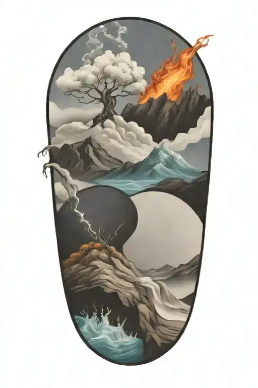 Four elements tattoo design idea