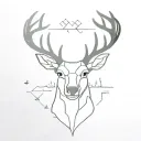 woods deer head tattoo design idea