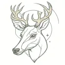 woods deer head tattoo design idea