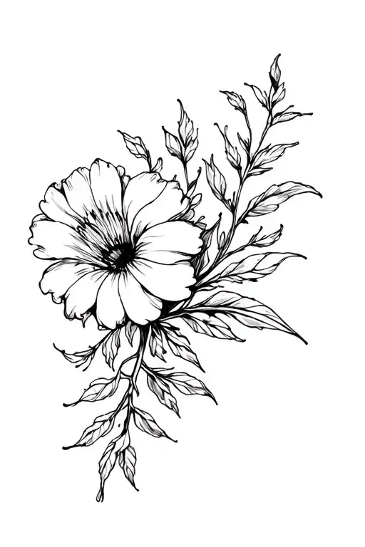 flower horroring the death using mexican and japanese tradition  tattoo design idea