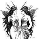 apollo and artemis tattoo design idea