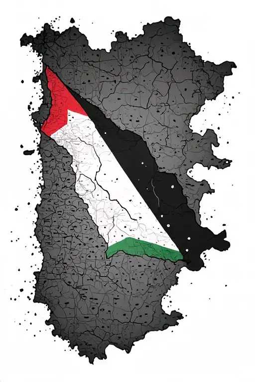 Palestine map covered tattoo design idea