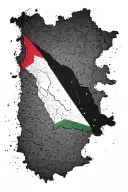 Palestine map covered tattoo design idea