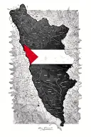 Palestine map covered tattoo design idea