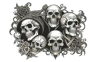 Skulls, cross, grimreaper tattoo design idea