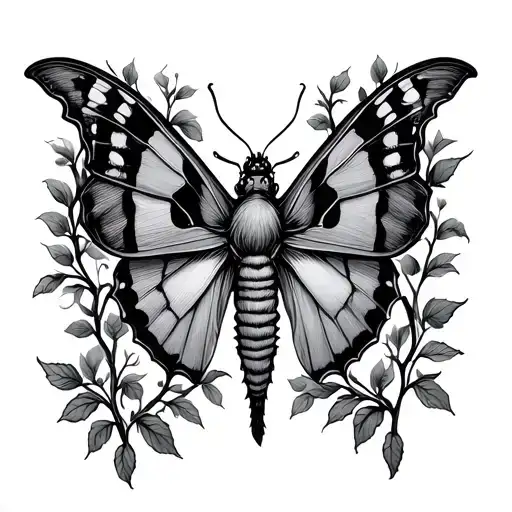 Sleep token moth vines growing tattoo design idea