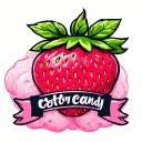 cotton candy strawberry tattoo design idea
