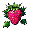 cotton candy strawberry tattoo design idea