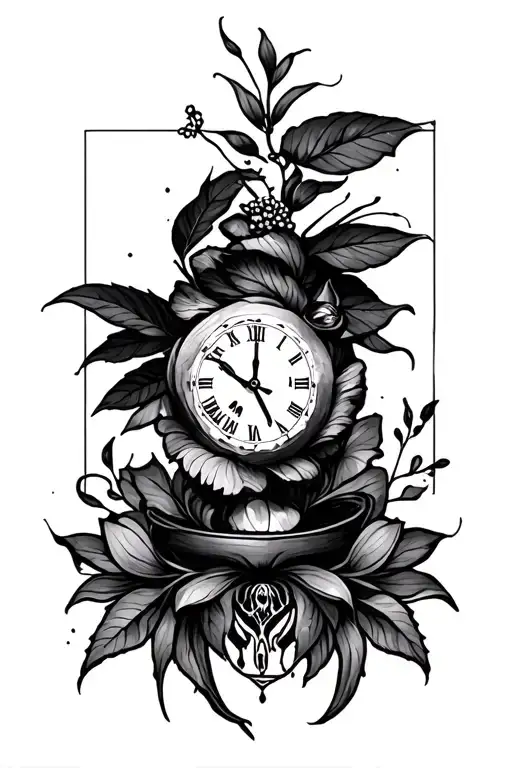 need a tattoo to fully cover wrist to elbow area, tattoo need to show symbols of focus, manage time, you can do better  tattoo design idea