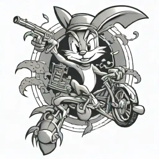 marvin looney tunes tattoo design idea