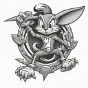 marvin looney tunes tattoo design idea