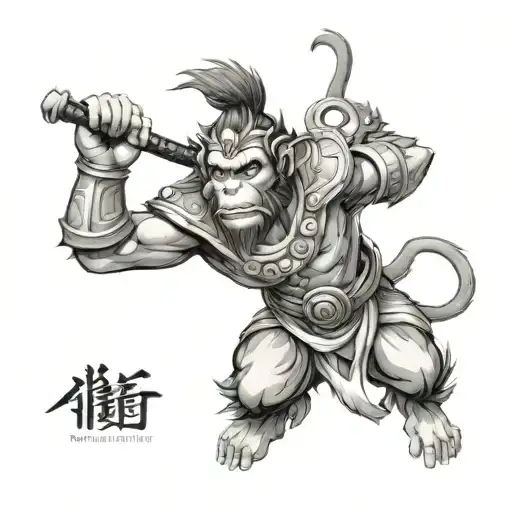 monkey king tattoo design idea
