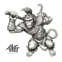 monkey king tattoo design idea