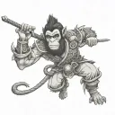 monkey king tattoo design idea