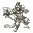 monkey king tattoo design idea