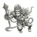 monkey king tattoo design idea