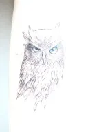 native american wizard owl tattoo design idea