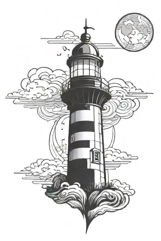 light house tattoo design idea