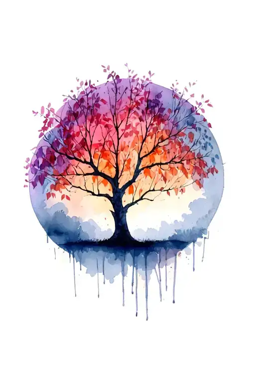 weeping willow tree up close leaves tattoo design idea