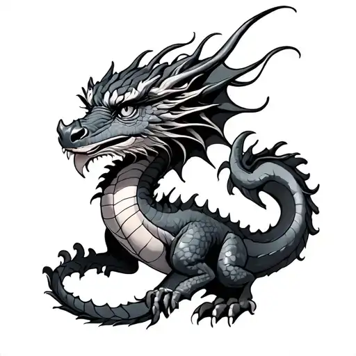 Dainty Dragon tattoo design idea