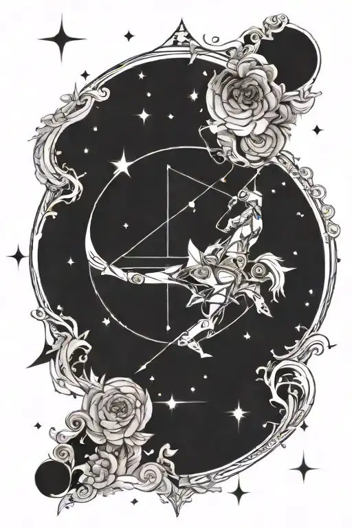 Sagittarius constellation tattoo design idea