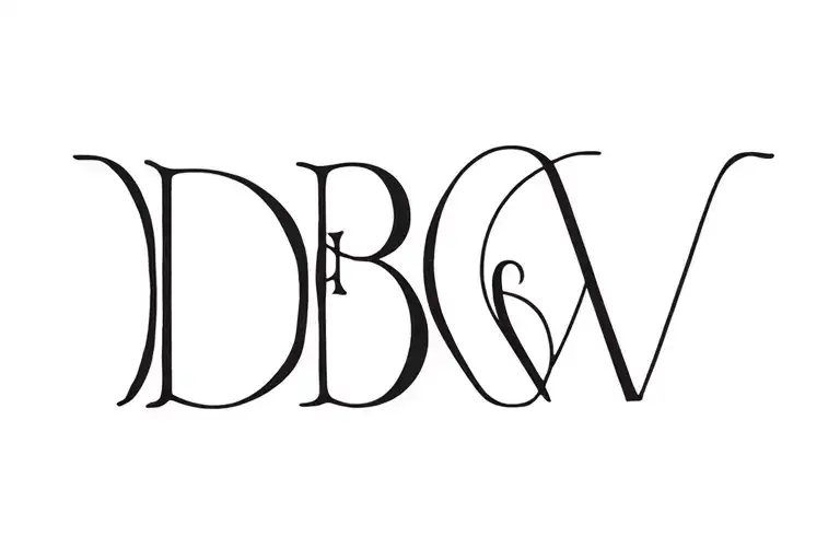 monogram D B G W tattoo design idea